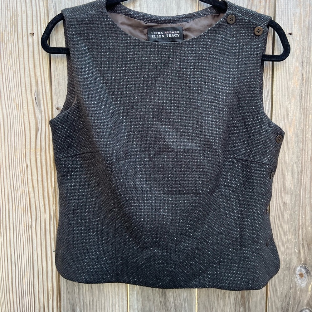 LINDA ALLRED ELLEN TRACY Wool Shell Top Women’s 8 - Picture 2 of 11
